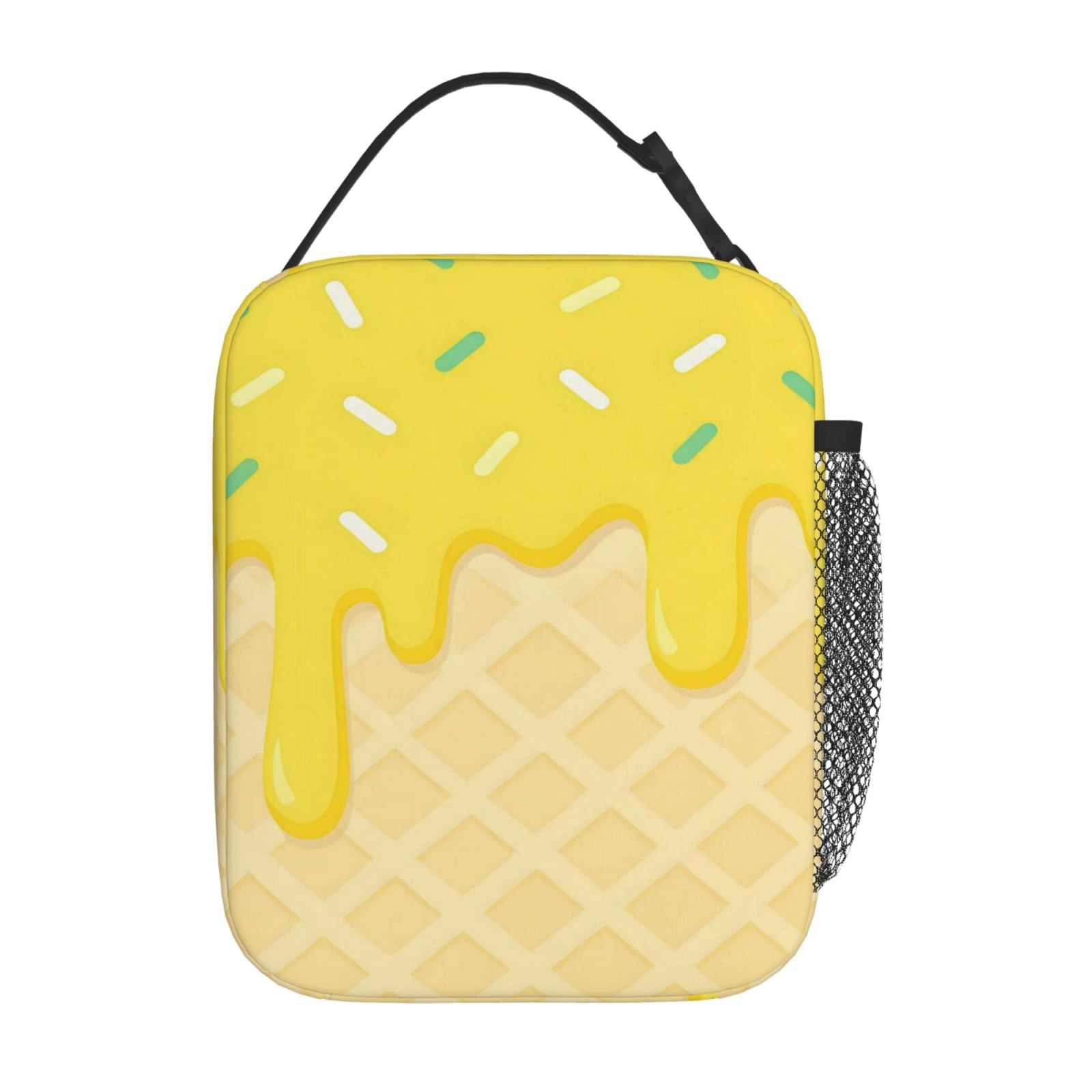 Lunch Bag For Women Men Insulated Portable Lunch Box Bento Box Office Picnic Travel Cooler Bag Ice Cream Yellow