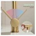thumbnail image 5 of Kitchen Faucet with Pull Down Sprayer, Single Handle - 360° Rotation Sink Faucet for Kitchen, Laundry Room, Farmhouse - Commercial Style Gooseneck Gold + Kitchen + Contemporary + Ceramic + brass, 5 of 7