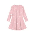 thumbnail image 3 of Drmagiyhm Long Sleeve Dress for Girls Size 10-12 Flowy Crew Neck Dress Twirly Boho Chiffon A-Line Dress Fall Polka Point Midi Dress Pink 9-10 Years, 3 of 5