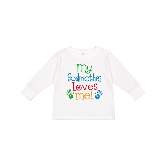 Inktastic My Godmother Loves Me Boys or Girls Long Sleeve Toddler T-Shirt