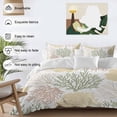thumbnail image 3 of 3 Piece Sage Green Coastal Duvet Cover Set Full Size, Microfiber Comforter/Quilt Cover with Corner Ties and 2 Pillowcases, Coral Ocean Marine Modern Sea All Season Soft Bedding with Zipper Closure, 3 of 8
