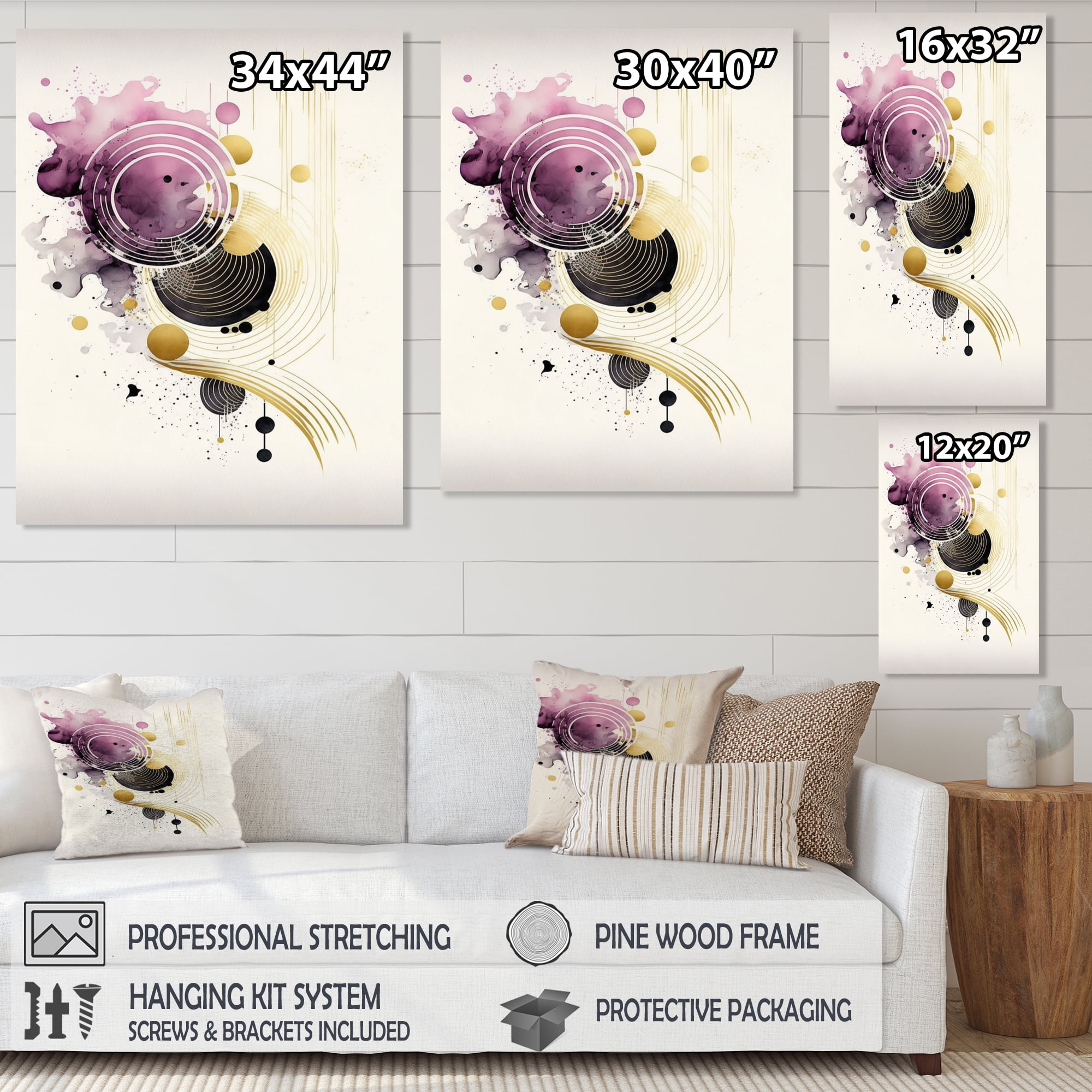 Designart Deep Purple Movement II Canvas Wall Art