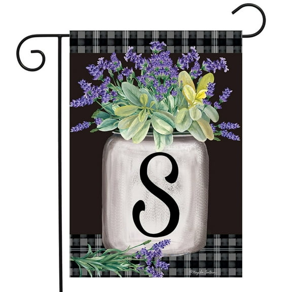 Briarwood Lane Farmhouse Monogram Letter S Garden Flag