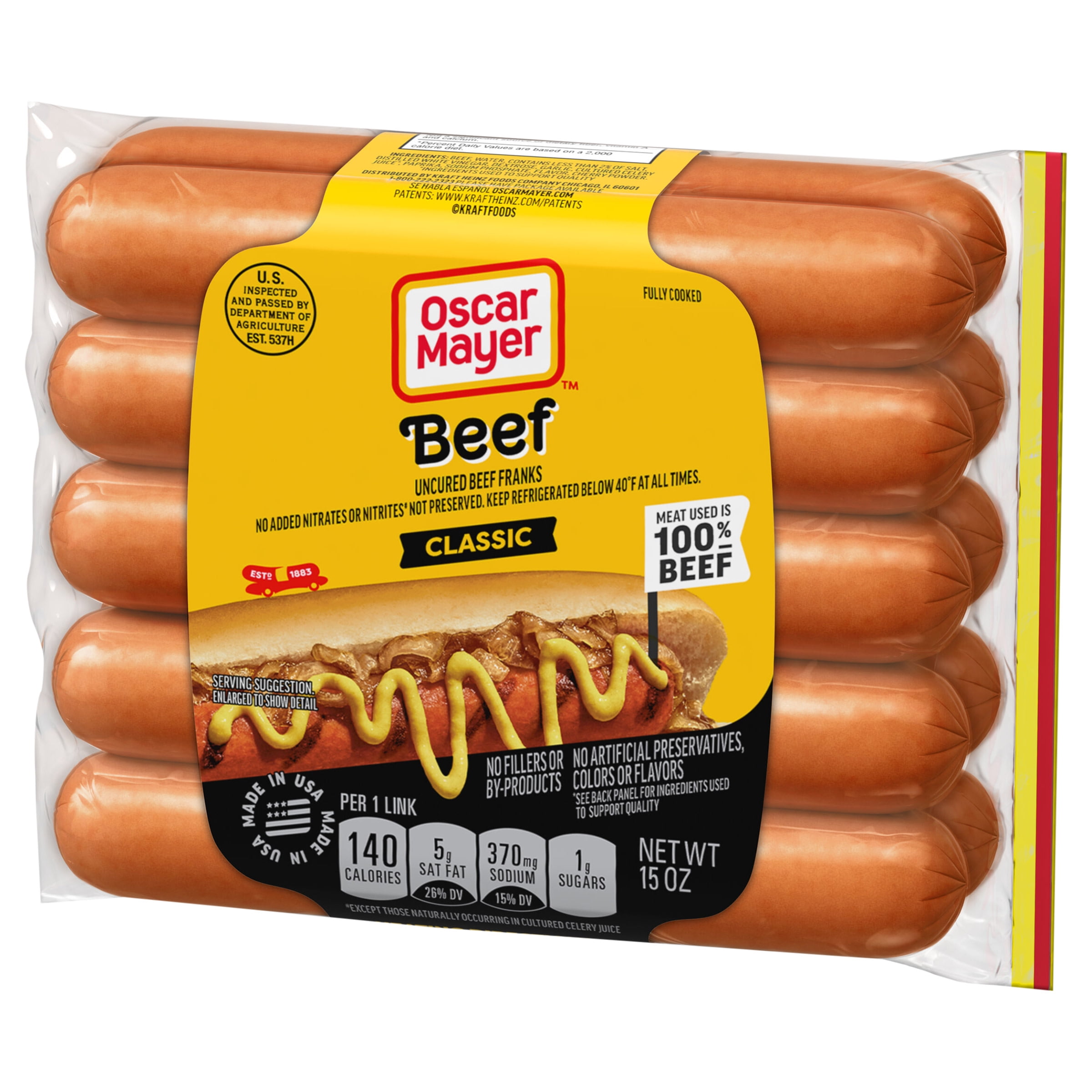 Meal Mart New York Kosher Deli Uncured Beef Franks, 8 ct / 12 oz - Jay C  Food Stores