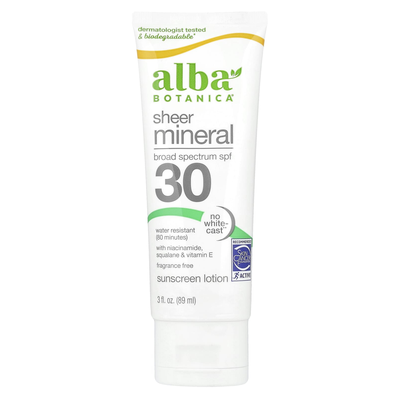 Alba Botanica Sunscreen Lotion, Sensitive Mineral, SPF 30, Fragrance Free, 4 Oz