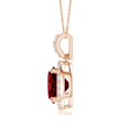 thumbnail image 2 of Angara Natural 1.4 ct Ruby Pendant Necklace with Diamond Halo in 14K Rose Gold for Women – July Birthstone Jewelry | Round Ruby Halo Pendant Necklace, 2 of 8