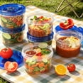 thumbnail image 2 of 6 Pack 16 Oz Plastic Food Storage Containers with Screw Lids, Airtight Leak-Proof Freezer Containers, Stackable Meal Prep Containers for Soup, Microwave & Dishwasher Safe, 2 of 5