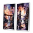 thumbnail image 3 of Designart "Luminous Crossing Coral Bridge III" Bridges Framed Wall Art Set Of 2 - Coral Architecture Frame Gallery Set For Office Decor, 3 of 6