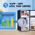 thumbnail image 6 of TACOOL Mini Refrigerator with Top Freezer 43 Liter Dual Door Small Refrigerator with 7-Level Adjustable Thermostat for Office, Grey, 6 of 8