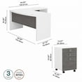 thumbnail image 2 of Echo L Shaped Bow Front Desk with Drawers in White & Gray - Engineered Wood, 2 of 10