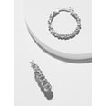 thumbnail image 5 of Forever Facets Fine Silver Plated Silver Tone S Link Miracle Illusion Diamond Accent Hoop Earrings,, 5 of 7