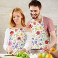 thumbnail image 3 of Pioneer Flower Floral Print Pattern Apron for Women and Men, Cotton Linen Waterproof with Pockets, Adjustable, 33x27 Inch for Kitchen, Gardening, BBQ, Salon, 3 of 6