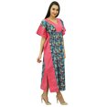 thumbnail image 5 of Bimba Womens Cotton Kaftan Long Pannel Kimono Caftan Drawstring Waist Night Wear, 5 of 8