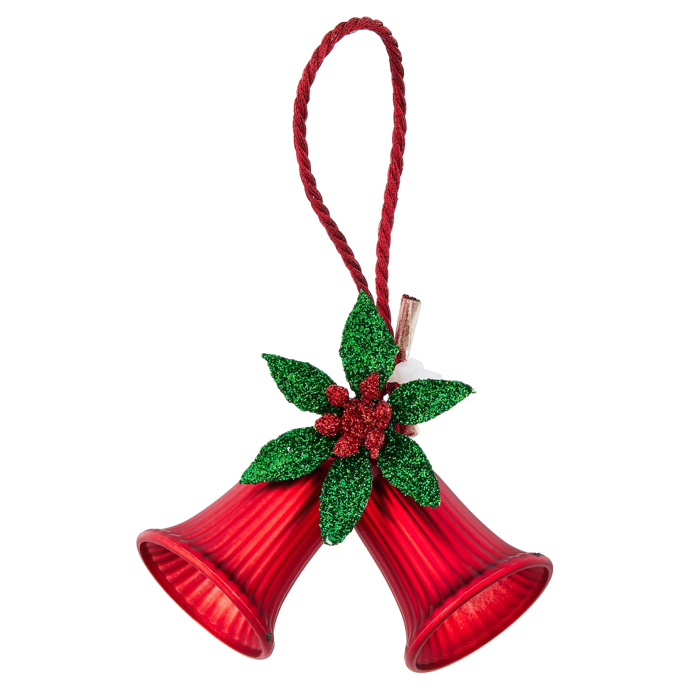 4-Count Red Double Bell Mini Christmas Ornaments, 4", by Holiday Time