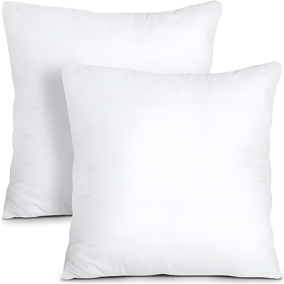 LAMIRO Throw Pillows Insert (Pack of 2,White) - 16 x 16"es Bed and Couch Pillows - Indoor Decorative Pillows