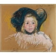 thumbnail image 2 of Mary Cassatt 23x20 Black Ornate Framed Double Matted Museum Art Print Titled: Head of Simone in a Green Bonnet with Wavy Brim (No. 2) (C.1904), 2 of 5