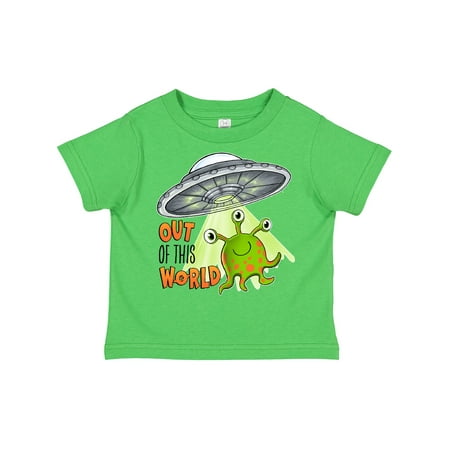 Inktastic Out of This World Cute Green Alien Ufo Boys or Girls Toddler T-Shirt