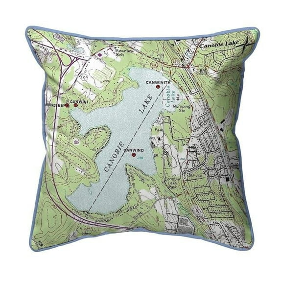 Betsy Drake SN852 12 x 12 in. Canobie Lake, NH Nautical Map Small Corded Indoor & Outdoor Pillow