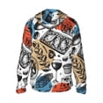 thumbnail image 3 of Uemuo French Food Pattern Women's Full Zip UPF 50+ Sun Protection Hoodie Jacket Long Sleeve Sun Shirt Hiking Outdoor Performance with Pockets-Large, 3 of 9