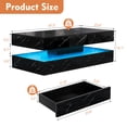 thumbnail image 6 of Lumiinofami High Glossy Coffee Table with Storage, Modern Center Tables with LED Lighting and Charging Station for Living Room, Black, 6 of 10