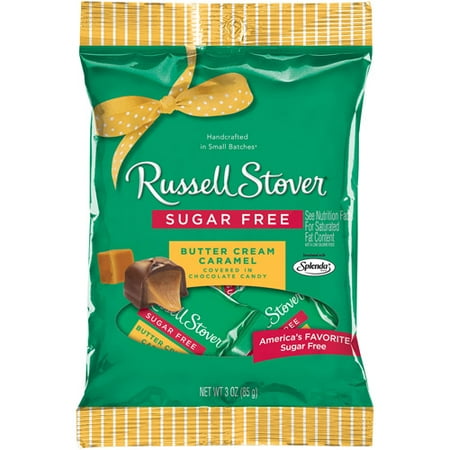 Russell Stover: Covered With Chocolate Candy Sugar Free Butter Cream Caramel, 3 Oz