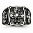 thumbnail image 4 of Stainless Steel Polished and Antiqued Cross Ring Size: 11; for Adults and Teens; for Women and Men, 4 of 7