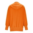 thumbnail image 6 of UTSJKR Oversized Hoodies for Women Thick Half Button V Neck Long Sleeve Sweatshirts Ribbed Pullover with Pockets Orange L, 6 of 6