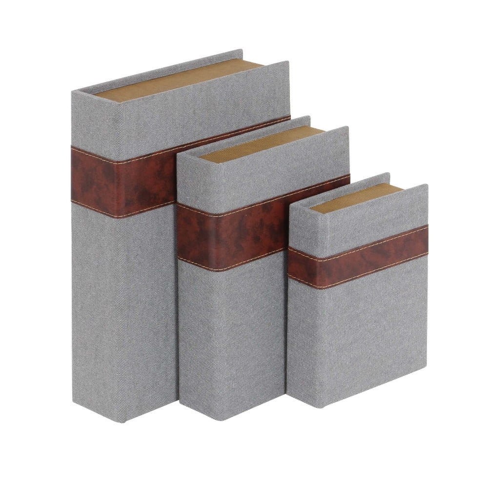 3 Piece Wood Fabric Book Box Set - Walmart.com