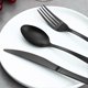 thumbnail image 2 of Matte Black Silverware Set, 5 Piece Cutlery, Stainless Steel Cutlery Set, Square Handles, Cutlery, 2 of 4