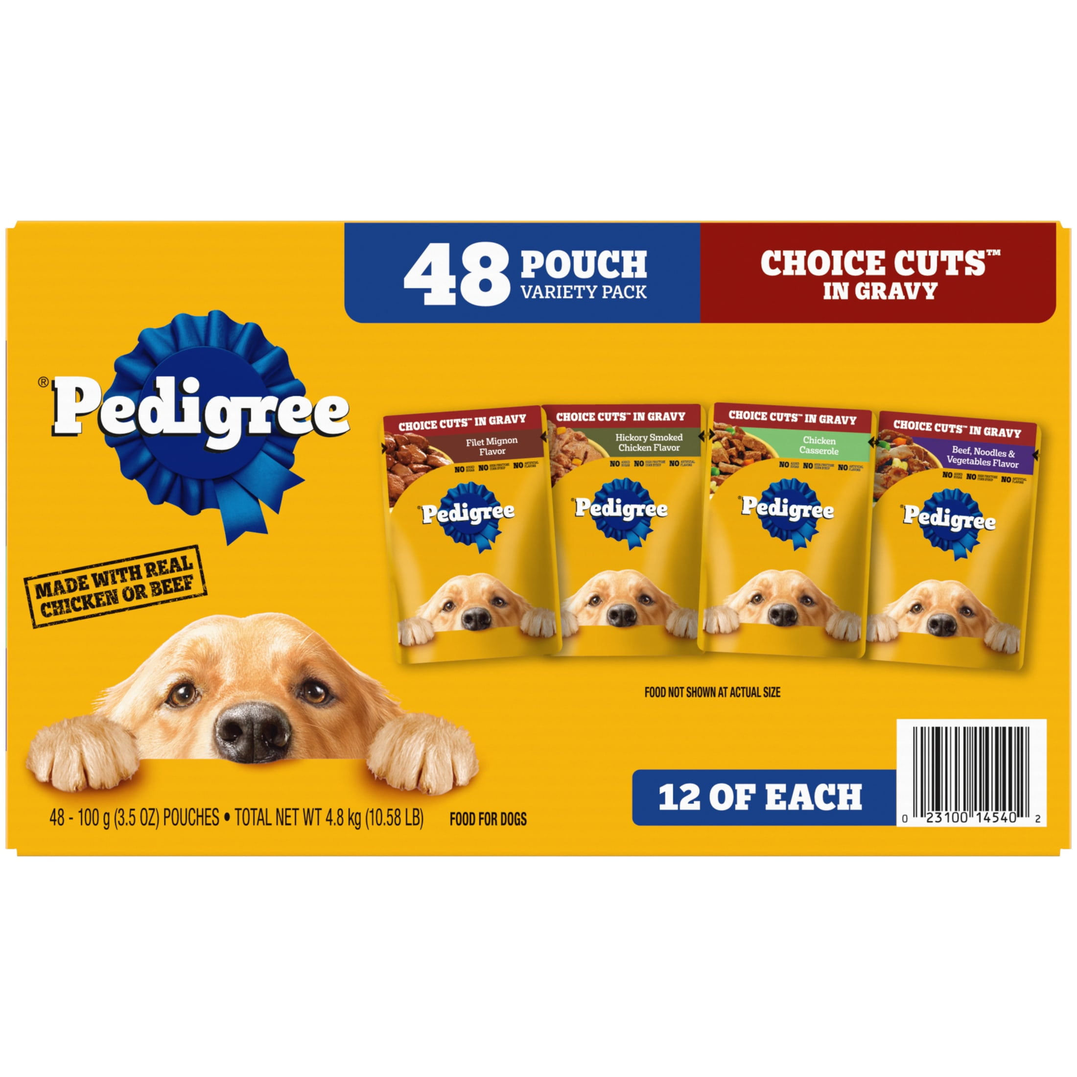 Pedigree Choice Cuts In Gravy Dog Food Variety Pack, 3.5 Oz Pouches, 48-Count