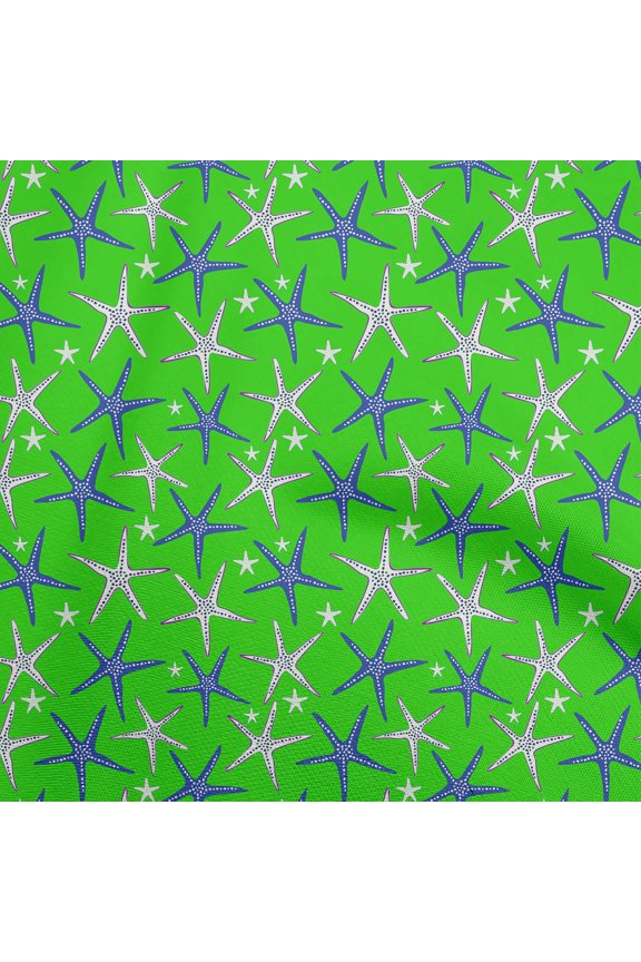 Silk Tabby Light Green Fabric Starfish Sewing Craft Projects Fabric Prints By Yard 42 Inch Wide-J4