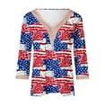thumbnail image 4 of Xdegoge 4th of July Shirts Women 3/4 Sleeve Tops Patriotic American Flag Shirt Star Graphic Striped Blouse Usa T Shirt Independence Day Womens Summer Tops L My Orders, 4 of 5