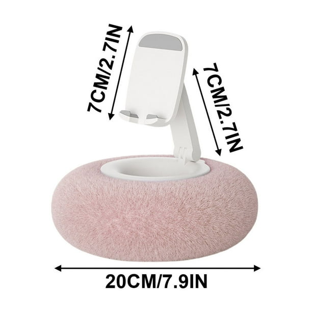 Pisexur - Soporte giratorio ajustable para teléfono con forma de cuenco peludo para hombres, soporte para tableta, almohada para teléfono, organizador de electrónica para niños