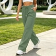 thumbnail image 6 of Kctiaxy Women's Sweatpants Comfy Straight Wide Leg Sweat Pants Casual Solid Elastic Drawstring Waist Pants Yoga Workout Joggers, 6 of 8