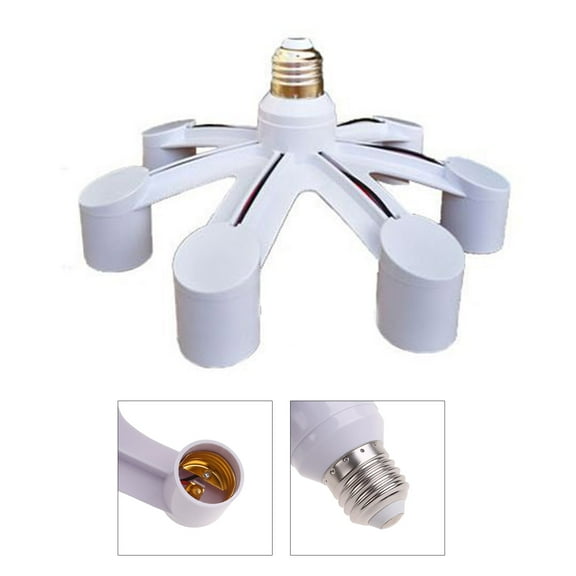 2 3 4 5 6 Light Bulb Socket Splitter, E26/E27 Light Socket Adapter Conventer, Standard Base LED Bulb Converter