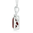 thumbnail image 2 of ANGARA Natural Bezel-Set 3.5 ct Garnet Teardrop Pendant with Diamond in 925 Sterling Silver for Women (Size-12x8mm) | January Birthstone, Anniversary, Jewelry Gift for Women | Natural Garnet Necklace, 2 of 9