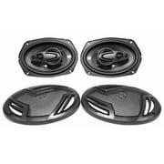 (4) Rockville RV69.4A 6x9 1000w 4-Way Car Speakers+Quad Speaker Enclosure Box