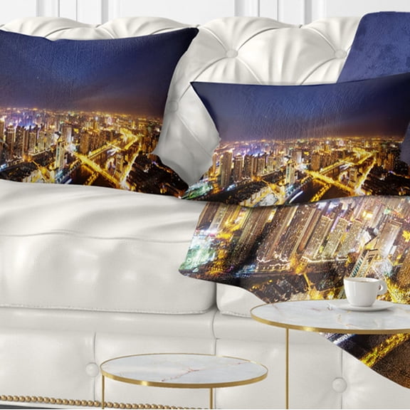 Designart 12" x 20" Multi-color Polyester Throw Pillow