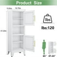 thumbnail image 5 of Metal Bathroom Storage Cabinets with Doors and Shelves for Floor Freestanding Black White, 5 of 6