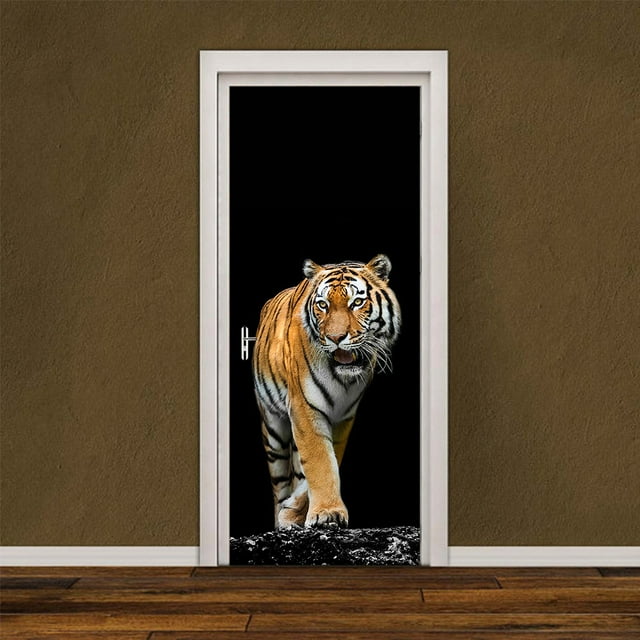 (95x215cm,R) Etiqueta de la puerta Efecto Trompe l'oeil 3D Interior PVC Pegatinas de pared para decoración de la pared Sala de estar Cocina Dormitorio Baño Papel pintado Rojo Verde RV1016-0122931FYD