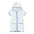 thumbnail image 2 of Toddler Dresses 9-10 Years Little Swim Kids Swimsuit Zip Up Bathing Suit Hooded Bathrobe Fit & Flare Light Blue Beach Dress, 2 of 6