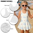 thumbnail image 6 of Xixirimido Rabbit Floral Grids Print Girls One Piece Swimsuits with Skirt Sleeveless Swim Dress Modest Skirted Swimwear with Built-in Shorts UPF 50+ Bathing Suit, 8-9 Years, 6 of 7