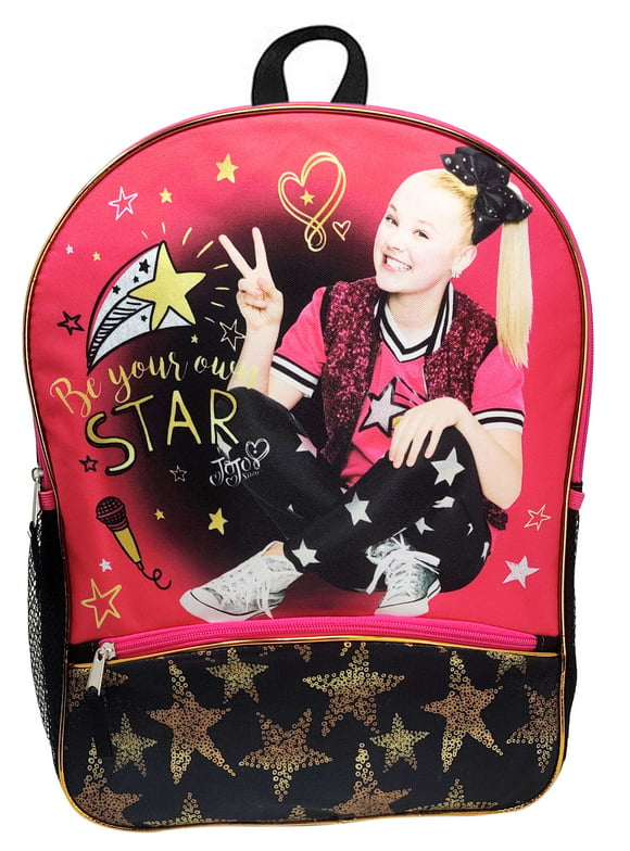 JoJo Siwa Backpack 16" Be Your Own Star Heart Peace Front Pocket