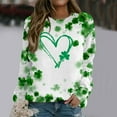 thumbnail image 5 of St.Patricks Day Sweatshirts for Women Long Sleeve Crewneck Pullover Funny Green Graphic Printed Casual Loose Fit Tops (XL, Green), 5 of 5