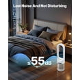 thumbnail image 6 of 34" Oscillating Tower Fan with Remote Control, 16.4ft/s High Velocity Bladeless Air Circulator with HEPA Filter, 8 Speeds & 3 Heat Levels, 8H Timer, Quiet Operation for Home Bedroom Living Room Use, 6 of 11