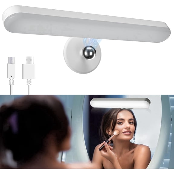 Rechargeable LED Vanity Light Bar, Magnetic Stick-On Mirror Light with Adjustable Brightness and Color Temperature