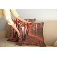 thumbnail image 2 of Ambesonne Fall Throw Pillow Cover 2 Pack, Misty Forest Leaves Orange, 20", Brown Orange, 2 of 5