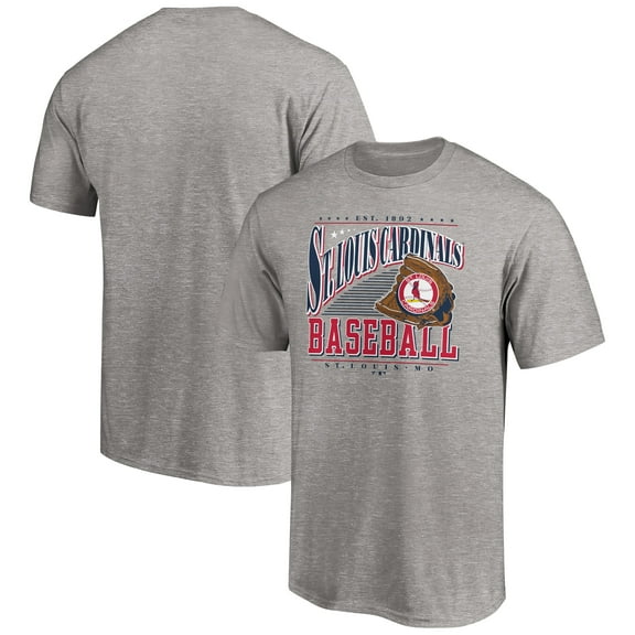 Men's Heather Gray St. Louis Cardinals Cooperstown Collection Winning Time T-Shirt