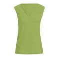 thumbnail image 3 of yunLCZ Women's Cap Sleeve Tank Tops Loose Shirts Sleeveless Fitting Neck Knit V Solid Womens Fashion Tee Tops Women's Blouse, 3 of 4