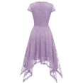 thumbnail image 4 of Robe Col Haut pour Femmes Mode Grenadine Ajourée Col Rond Robe de Soirée Robe de Soirée, 4 of 7